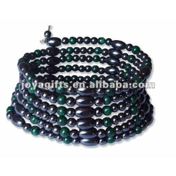 Magnetische Malachit Perlenverpackung Armbänder &amp; Halskette 36 &quot;